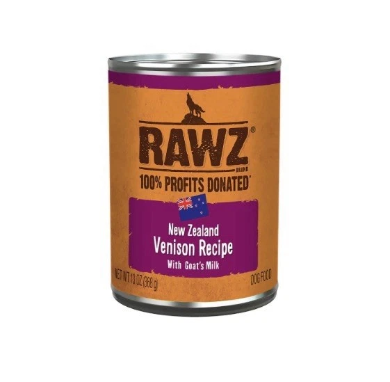 6pk of Rawz 94% Veison Recipe w/Goats Milk Canned Dog Food 6/13oz Cans