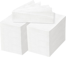 BESTVIP 200 Pack Disposable Paper Napkins, 3-Ply White Dinner Napkins for Guests