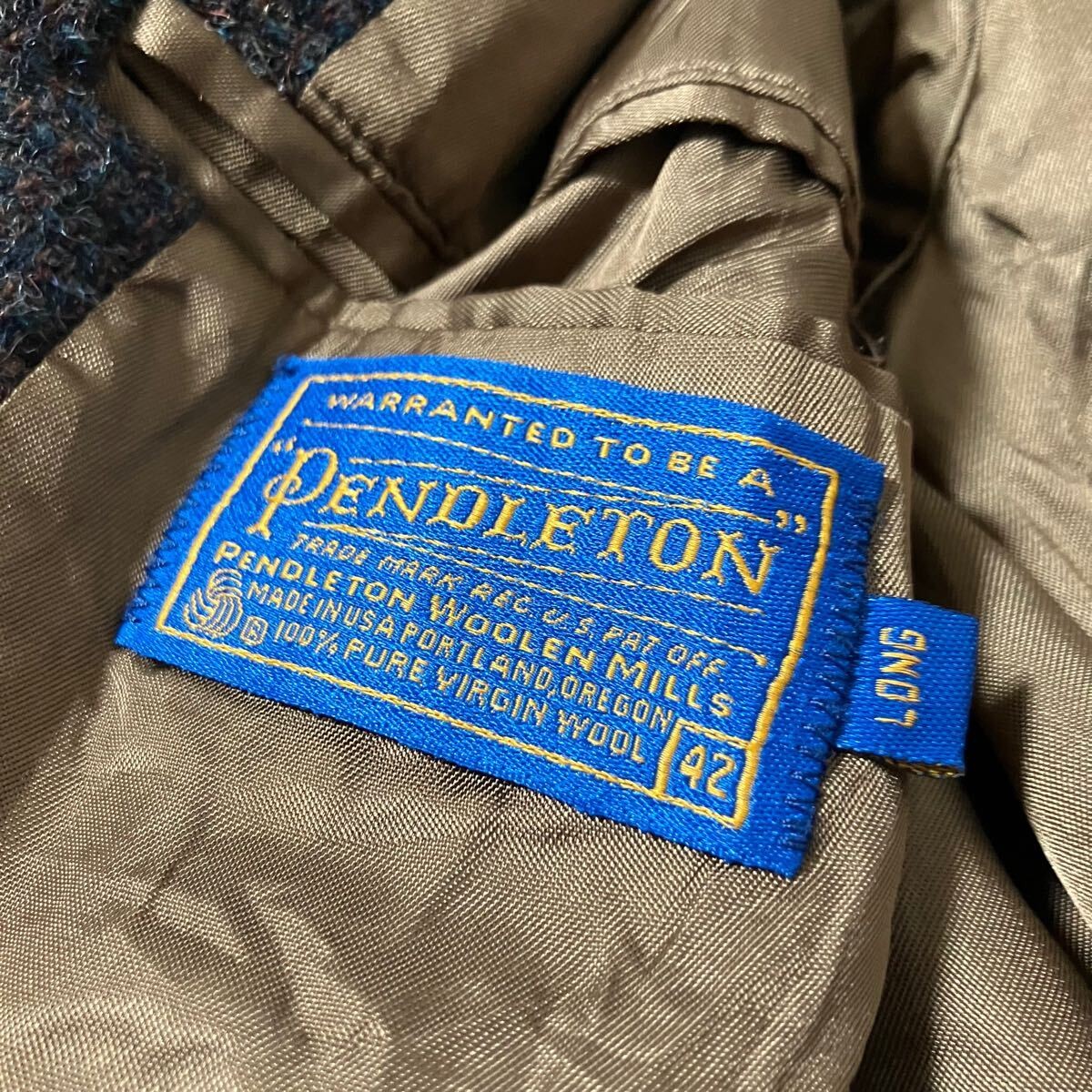 Pendleton 70s USA Wool Tailored Jacket Brown Size… - image 8