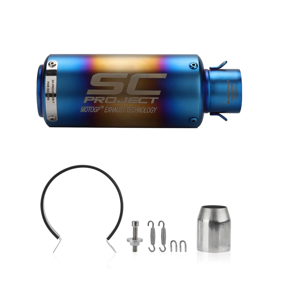 Full Exhaust System Kits Muffler Exhaust Tips Blue For Yamaha YZF R6 2006-2020 - Image 3 of 4