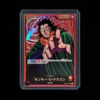 Monkey D Dragon Leader Gold Text Anime Art OP07-001 One Piece Card Japanese