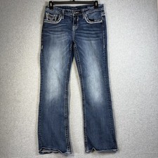 Vigoss Dublin Boot Cut Jeans Womens 11/12 Medium Wash Heritage Fit Thick Stitch