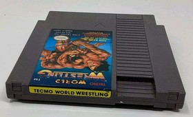 Cartucho de juego Tecmo World Wrestling NES Nintendo Entertainment 1990 probado 