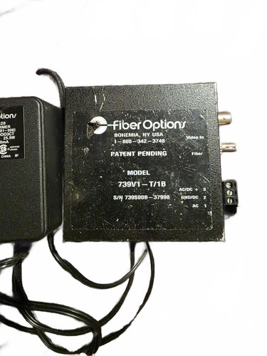 Fiber Options Model 739V1-T/1B Video and Fiber Signal Converter with Power Adap