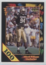 1991 Wild Card Draft 100 Stripe Alfred Williams #51 Rookie RC wc7. rookie card picture