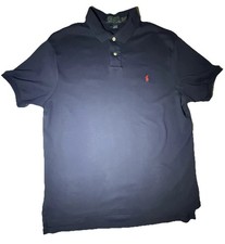 Polo Ralph Lauren Custom Fit Polo Shirt Mens XL Navy Blue Short Sleeve Pony Logo