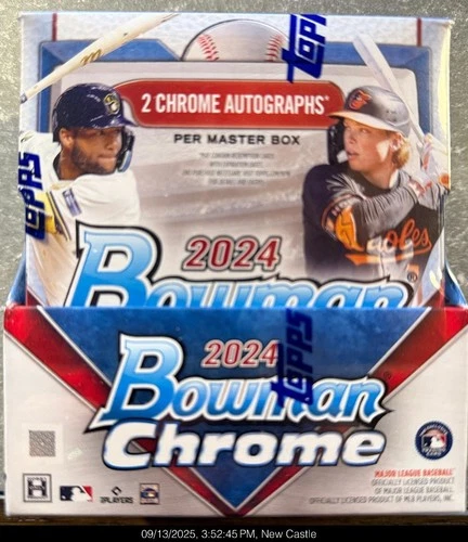 2024 Bowman Chrome Sealed Hobby Baseball Box 2 Mini boxes 2 Autos 12 Packs Total