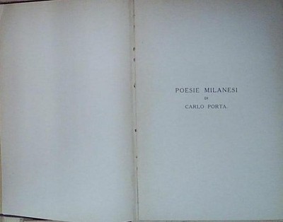 MAILÄNDER GEDICHTE VON CARLO PORTA