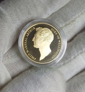 Scarce 14ct Gold Duke Of Wellington Commemorative Coin (7g) with Info Card. #3