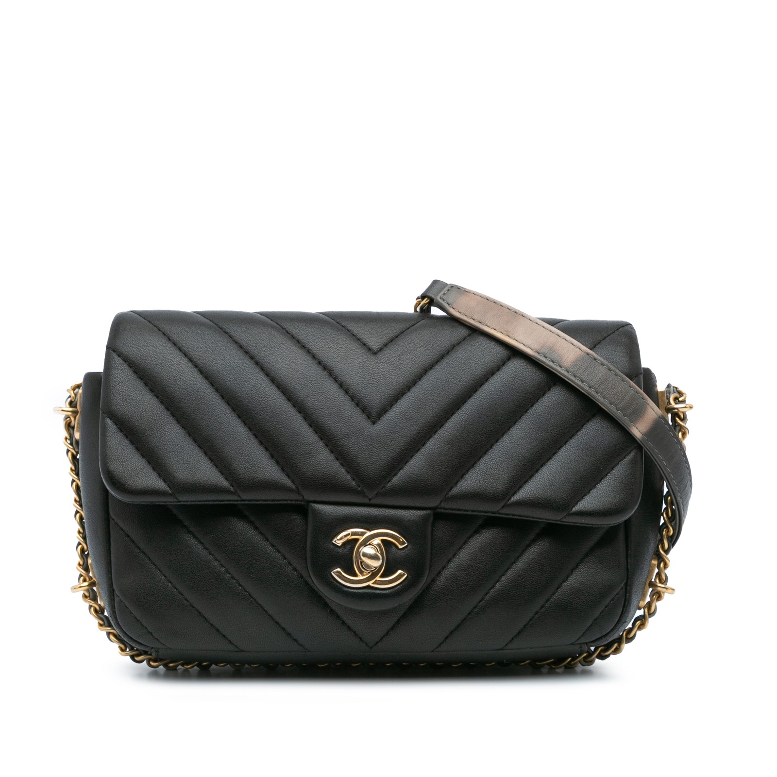 Authenticated Chanel Mini Rectangular Chevron Lam… - image 1