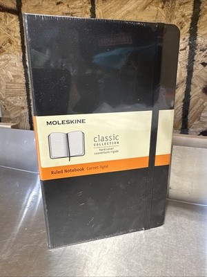 Moleskine Classic Ruled Notebook Large Black Hard Cover, 5x8.25 Inches