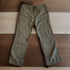 BANANA REPUBLIC Green Linen Blend Beach Pant Size 34x34 Mens Draw String Med NWT