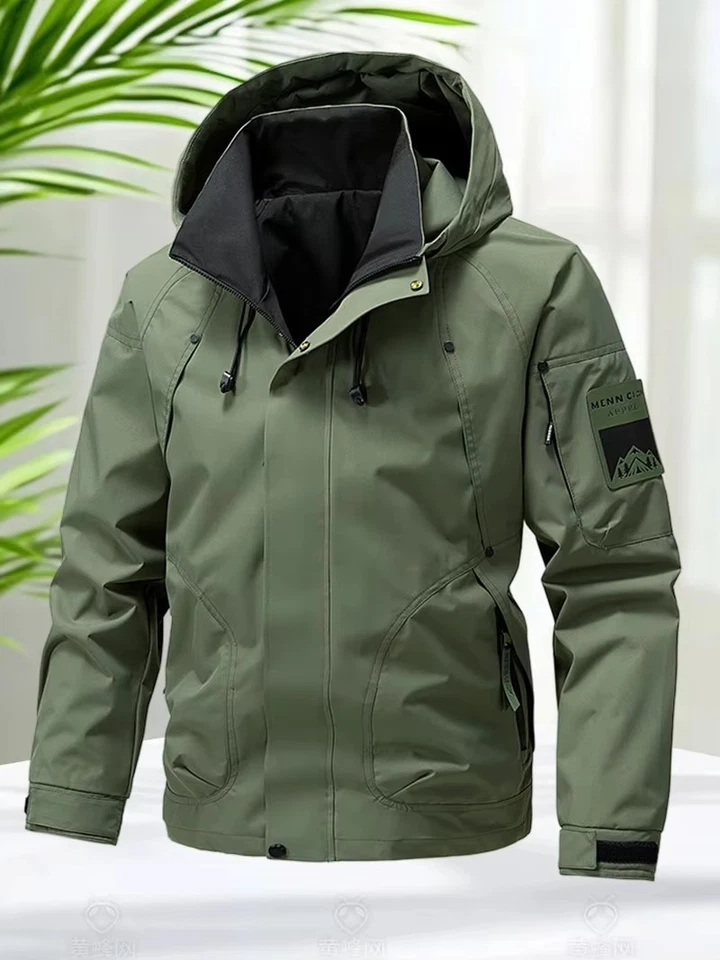 Mens Jacket Winter Warm Windproof Hiking Work Hooded Waterproof Coat Outdoor - Image 4 of 4