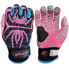 Spiderz 2026 Hybrid Youth Baseball Batting Gloves - Black Vice 2 - Large