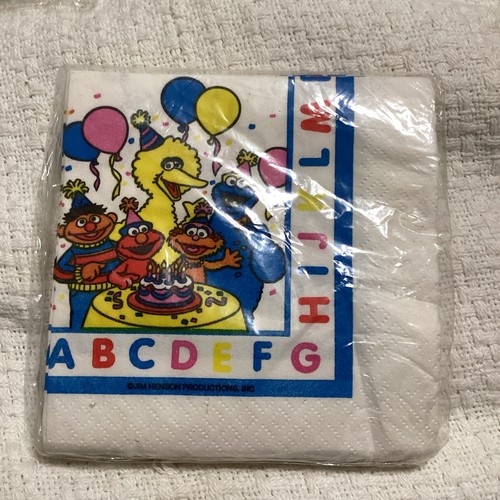 Tovaglia e tovaglioli vintage carta Sesame Street Big Bird Elmo Party nuovo con scatola - Foto 7 di 9