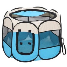 Image of Pet Playpen Portable Kennel Puppy Tent Kitten Fence for Dogs Cats Rabbits Blue