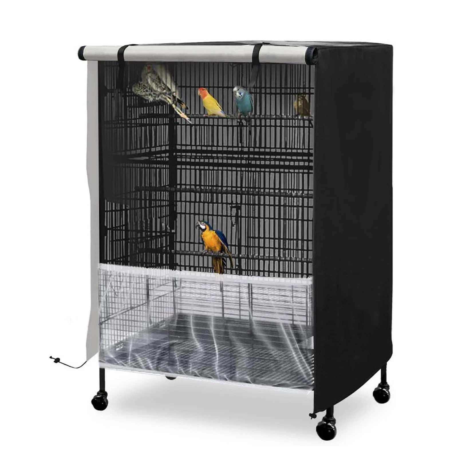 Bird Cage Cover, 600D Universal Parrot Cage Cover for Night, 100% Shading Oxf...