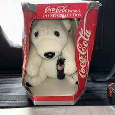 VTG 1993 Coca-Cola Brand Plush Collection Polar Bear Holding Glass Coke Bottle