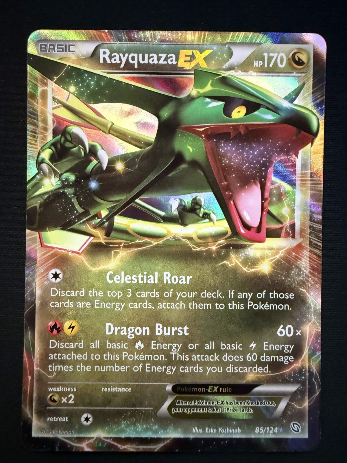 Pokemon Rayquaza EX 85/124 Ultra Rare Dragons Exalted Holo NM Card PSA Contender