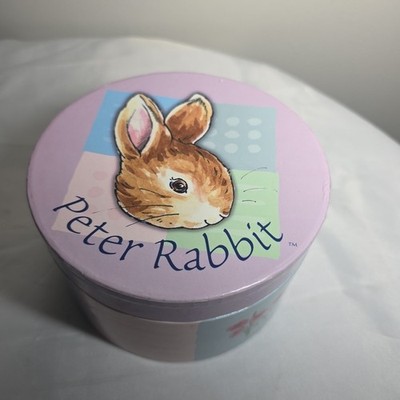 Peter Rabbit Kreisler Musical Jewelry Trinket Box Round 5.5'' Diam Spinning Bunny