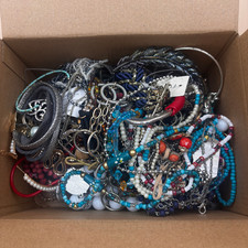 3.73 lb Mixed Jewelry Lot Necklaces Bracelets Beads Rhinestones Statement Resale