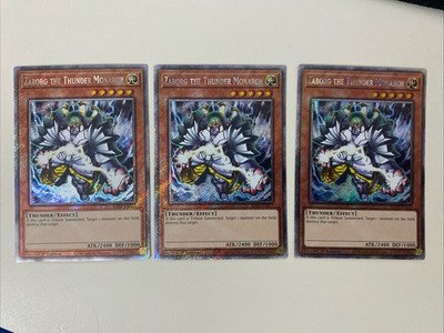 Yugioh Zaborg the Thunder Monarch x 3 - 1st Platinum Secret Rare NM Free Holo A