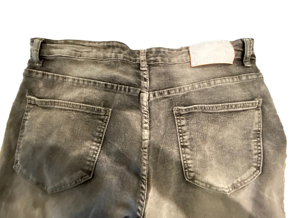 RGSTR Mens Pants Jeans 38x40 Gray Distressed Biker Moto Skinny
