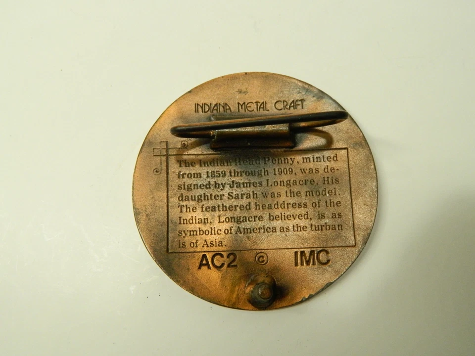 "Hebilla de cinturón cabeza india 1877 3"" por Indiana Metal Craft AC2 IMC" Foto 2 de 2