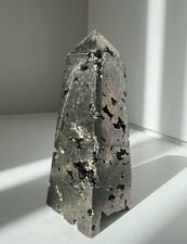 153g Pyrite Tower with Natural DruzySparkling Druzy