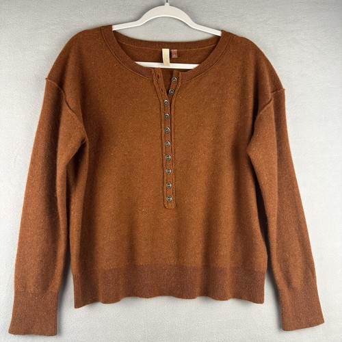 Pilcro Anthropologie 100 % Kaschmir Pullover Damen Gr. Small Burnt Orange Oversized