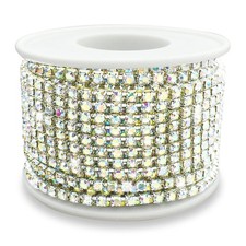 1 Roll 10 Yards 3Mm Crystal Rhinestone Close Chain Trim For Sewing Craft Diy Dec