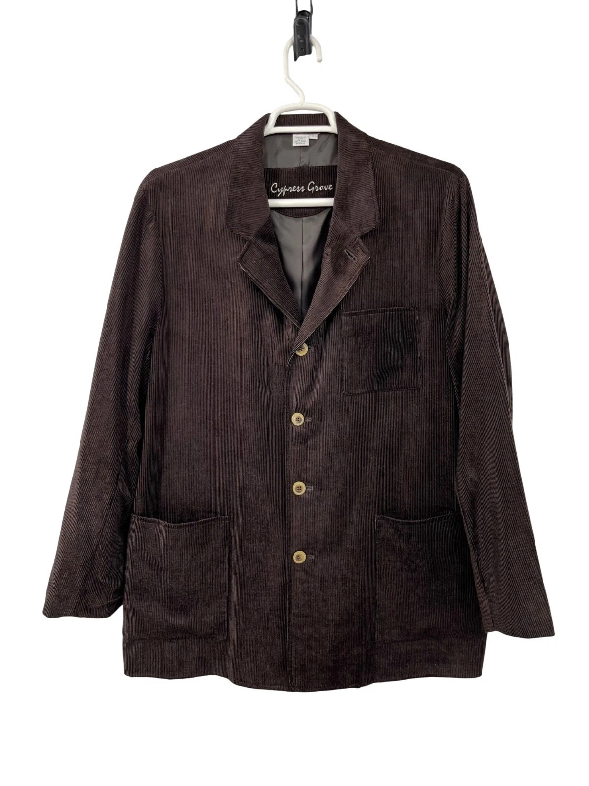 Cypress Grove Corduroy Sport Coat Mens L Used Brown Lined Blazer Silk Blend