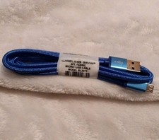 NEW Wireless Gear 6Ft. Fabric Micro USB Blue Cable