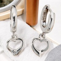 Kinder Creolen Herz 925 Sterling Silber Rhodiniert Ohrringe Kinderohrringe