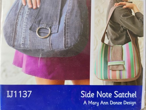 Indigo Junction Side Note Satchel IJ1137 Hobo Style Purse Pattern Mary Ann Donze - Picture 2 of 9