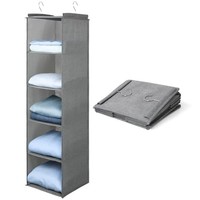 AiQInu HäNgeregal Kleiderschrank Organizer 5 FäCher Faltbar Metallhaken