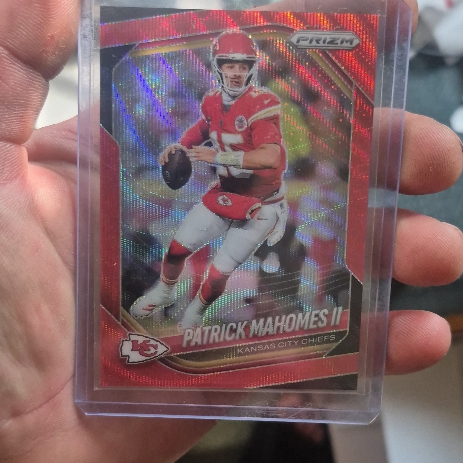 2025 Panini Prizm Patrick Mahomes II #26 Red Wave Prizm /149 Kansas City Chiefs