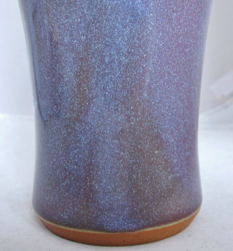 Jarrón japonés de 9,4" con esmalte por goteo de llama lavanda Sang De Boeuf / flor de melocotón - Imagen 12 de 12