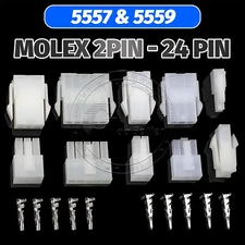 Molex 2 To 24 Pin Way 4.2mm Multi Plug Connector Sets Male + Female + Terminal