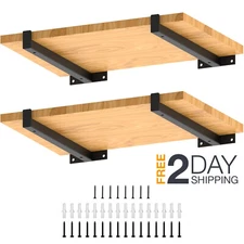 4 Heavy Duty Metal Floating Shelf Bracket 12 Inch Wall Mount T Shaped Clearance