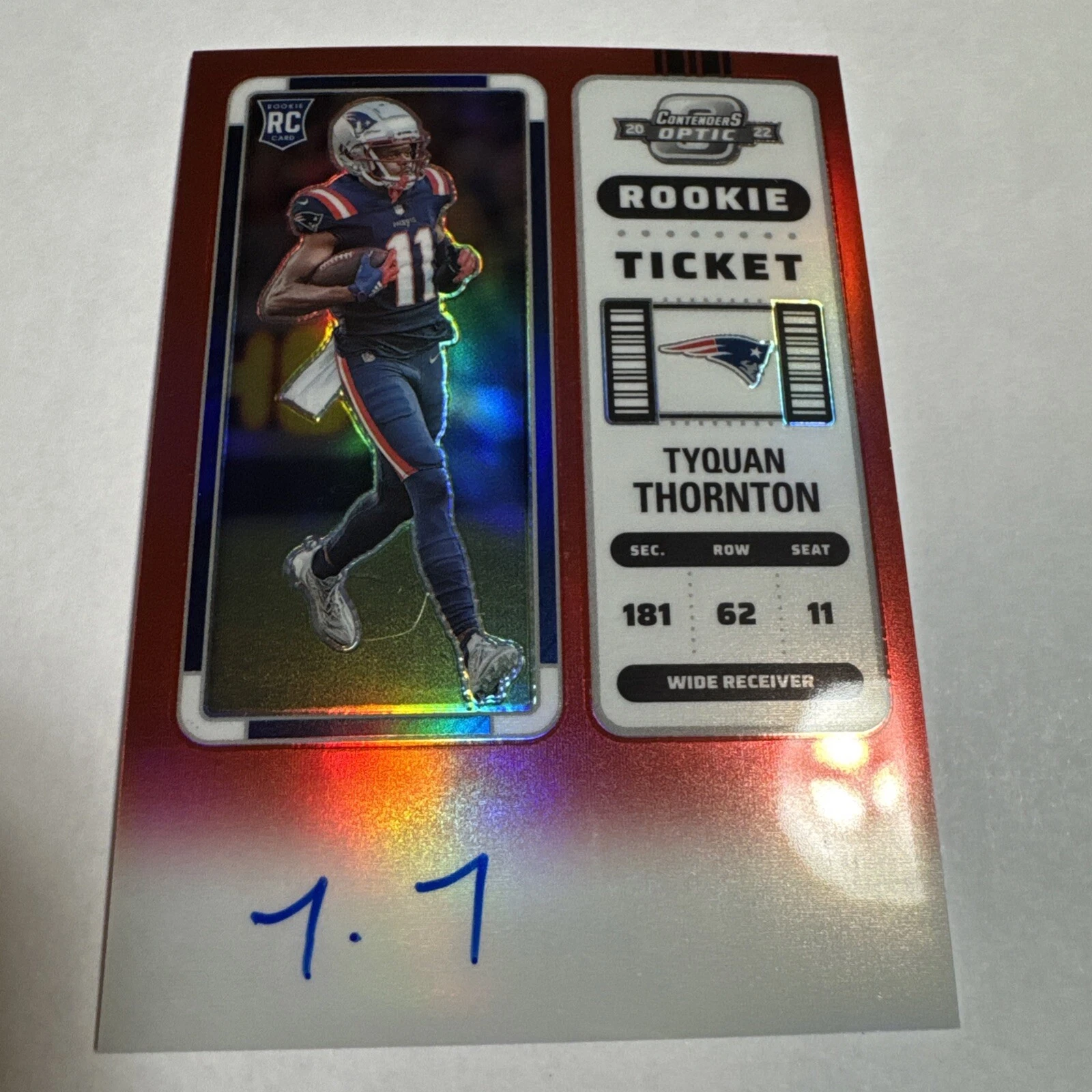 Tyquan Thornton Panini Zenith Contenders Rookie Ticket Rps Preview Autograph #138 Red