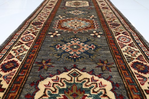 6 ft Hallway Tribal Kazak Runner Rug Afghan Hand Knotted 100% Wool Bedroom Rug - Picture 3 of 10
