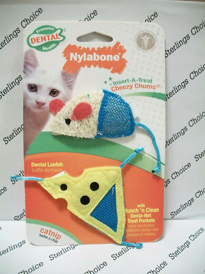 Nylabone Insert-A-Treat Cheezy Chums with Catnip Dental Cat Toy 