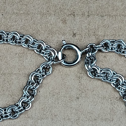 Vtg Avon Blue Faux Turquoise Teardrop Necklace Texture Silver-Tone Double Strand - Picture 13 of 16