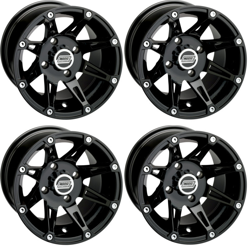 4 ATV/UTV Wheels Set 12in Moose 387X Black 4/156 4+3 550 | eBay