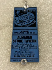 Almaden Store Tavern San Jose Ca California  Vintage Matchbook 