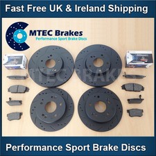 BMW E46 Compact 316ti 01-05 Front Rear Brake Discs Pads MTEC Black