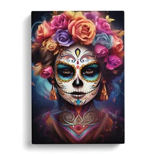 Sugar Skull Digital No.2 Canvas Wall Art Print Framed Picture Decor Living Room