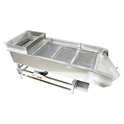 110V Stainless Linear Vibrating Screen Sifter with Double Layer 6mm&2mm Screen
