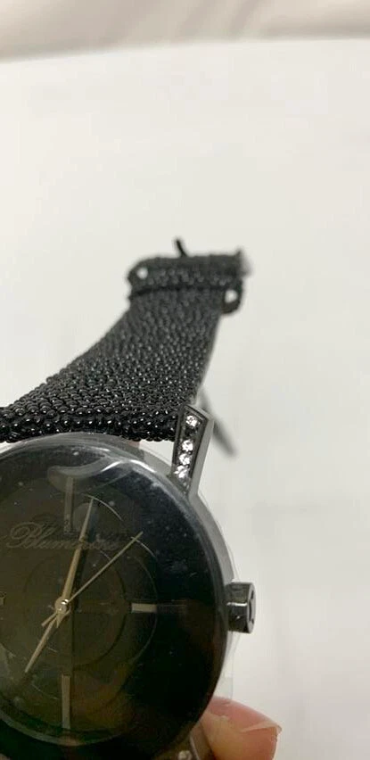 NEW Blumarine 3067L Womens Black & Bling Bumpy Leather Band Watch swarovski hot - Image 4 of 4